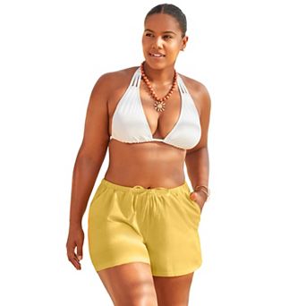 Swimsuits for All Women's Cotton Tie-Front Cover Up Shorts