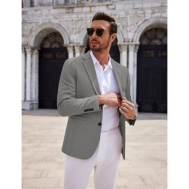 COOFANDY Men Stretch Knitted Blazer Jacket Slim Fit Fashion Wedding Sport Coats