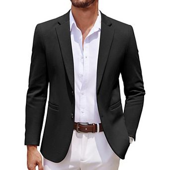 COOFANDY Men Stretch Knitted Blazer Jacket Slim Fit Fashion Wedding Sport Coats