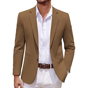 COOFANDY Men Stretch Knitted Blazer Jacket Slim Fit Fashion Wedding Sport Coats