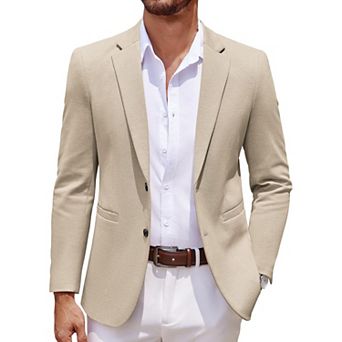 COOFANDY Men Stretch Knitted Blazer Jacket Slim Fit Fashion Wedding Sport Coats