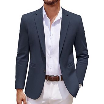 COOFANDY Men Stretch Knitted Blazer Jacket Slim Fit Fashion Wedding Sport Coats