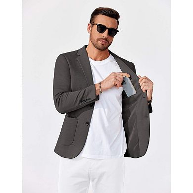 COOFANDY Men' Suit Jackets Two Button Casual Blazer Sport Coat Notched Lapel Knit Sport Jacket