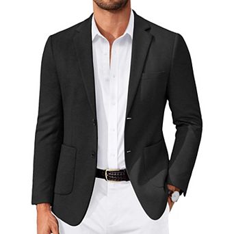 COOFANDY Men' Suit Jackets Two Button Casual Blazer Sport Coat Notched Lapel Knit Sport Jacket