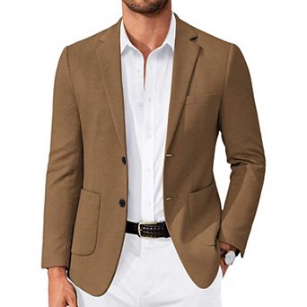 COOFANDY Men' Suit Jackets Two Button Casual Blazer Sport Coat Notched Lapel Knit Sport Jacket