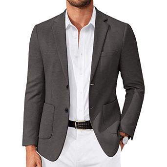 COOFANDY Men' Suit Jackets Two Button Casual Blazer Sport Coat Notched Lapel Knit Sport Jacket