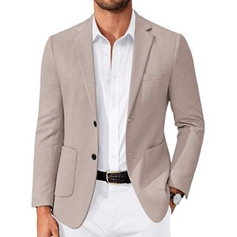 COOFANDY Men' Suit Jackets Two Button Casual Blazer Sport Coat Notched Lapel Knit Sport Jacket
