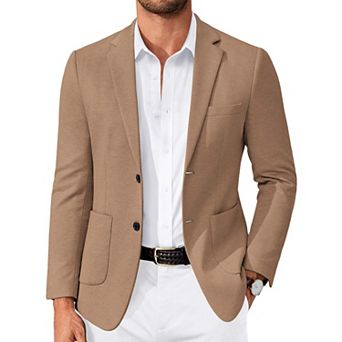 COOFANDY Men' Suit Jackets Two Button Casual Blazer Sport Coat Notched Lapel Knit Sport Jacket