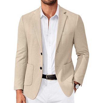 COOFANDY Men' Suit Jackets Two Button Casual Blazer Sport Coat Notched Lapel Knit Sport Jacket