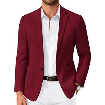 COOFANDY Men' Suit Jackets Two Button Casual Blazer Sport Coat Notched Lapel Knit Sport Jacket