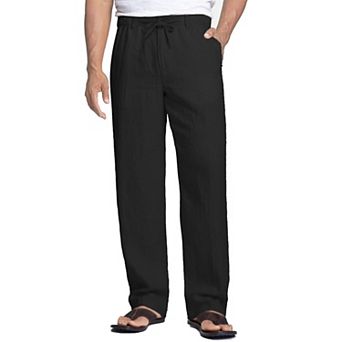 COOFANDY Men' Casual Linen Pants Cotton Elastic Waist Drawstring Trousers