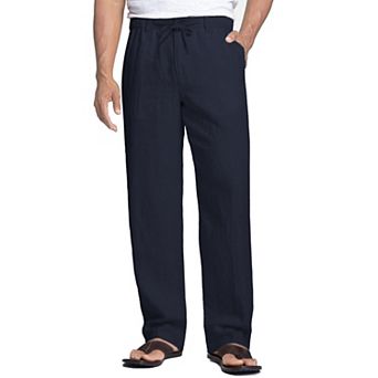 COOFANDY Men' Casual Linen Pants Cotton Elastic Waist Drawstring Trousers