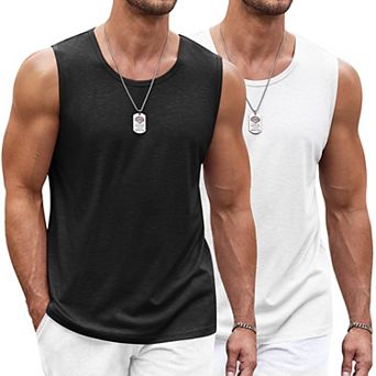 COOFANDY Men' Tank Tops Quick Dry Gym Workout Sleeveless Shirts American Flag Festival Summer