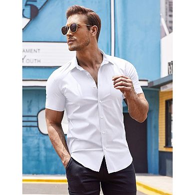 COOFANDY Men' Dress Shirt Short Sleeve Button Down Shirts with Pocket