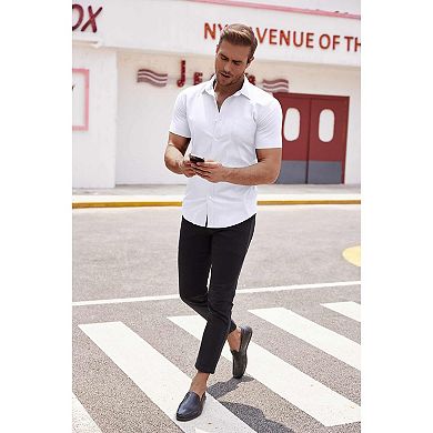 COOFANDY Men' Dress Shirt Short Sleeve Button Down Shirts with Pocket