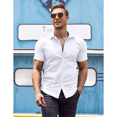 COOFANDY Men' Dress Shirt Short Sleeve Button Down Shirts with Pocket