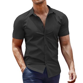 COOFANDY Men' Dress Shirt Short Sleeve Button Down Shirts with Pocket
