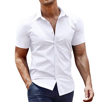 COOFANDY Men' Dress Shirt Short Sleeve Button Down Shirts with Pocket