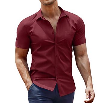 COOFANDY Men' Dress Shirt Short Sleeve Button Down Shirts with Pocket