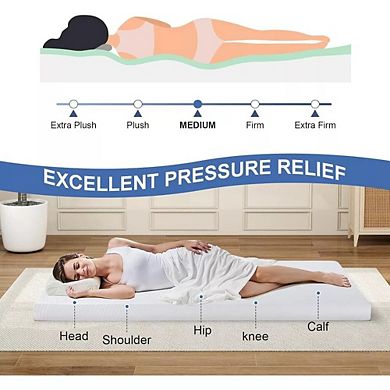 Maxspeed 4" Gel Memory Foam Sofa Bed Mattress Replacement with Washable Cover