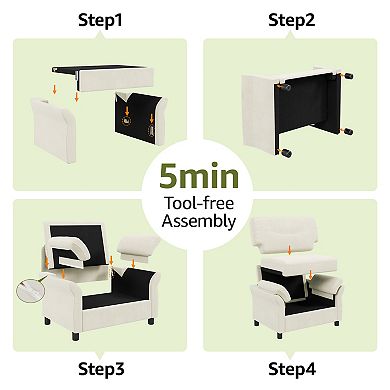 Opoiar 44.5 Inch Oversized Accent Chair Chenille Upholstered