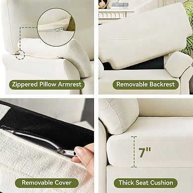 Opoiar 44.5 Inch Oversized Accent Chair Chenille Upholstered