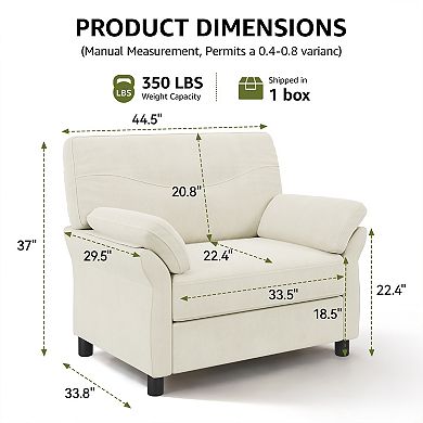 Opoiar 44.5 Inch Oversized Accent Chair Chenille Upholstered