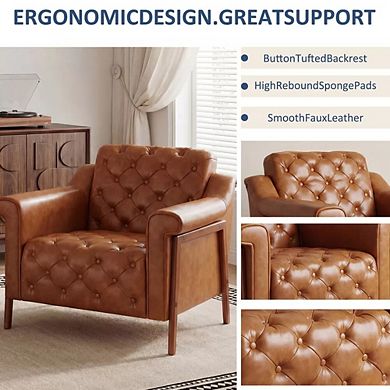 Opoiar Mid Century Modern Accent Chair Upholstered Armchair