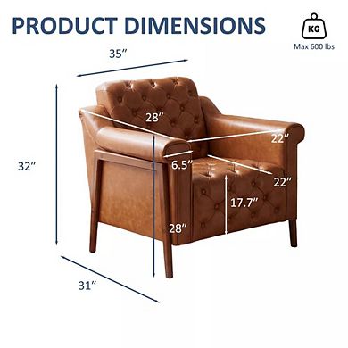 Opoiar Mid Century Modern Accent Chair Upholstered Armchair
