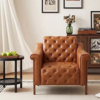 Opoiar Mid Century Modern Accent Chair Upholstered Armchair