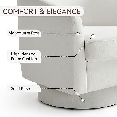 Opoiar Modern Round Swivel Accent Chair Chenille Upholstered