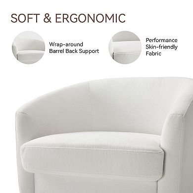 Opoiar Modern Round Swivel Accent Chair Chenille Upholstered