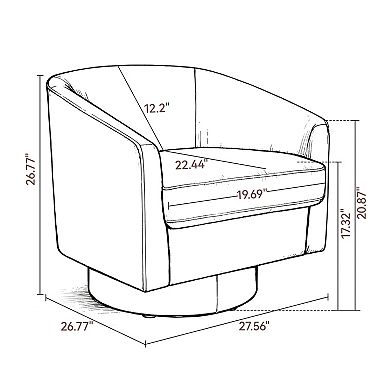 Opoiar Modern Round Swivel Accent Chair Chenille Upholstered