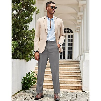 COOFANDY Men' Regular Fitted Business Pants Modern Stretch Waist Dress Slacks