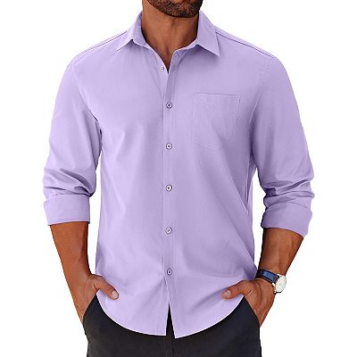 untucked long sleeve dress shirts Noldares Men's Long Sleeve Dress Shirt Casual Button Up Shirts Free Untucked Shirt Oxford Dress Shirts for Men(White,M), Size: Medium