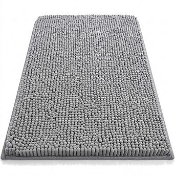 Shaggy Chenille Bathroom Rug, Soft Absorbent, Non-Slip Rubber Backing