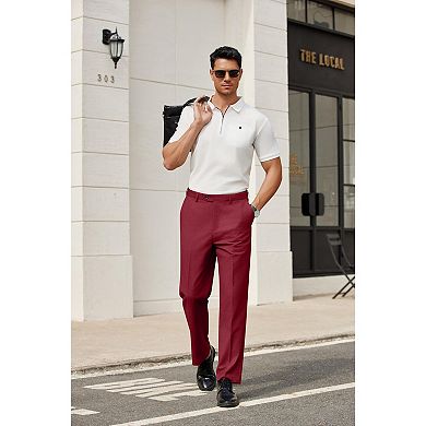 COOFANDY Men' Classic Fit Dress Pants Flat Front Straight Formal Pants Wrinkle Free Expandable