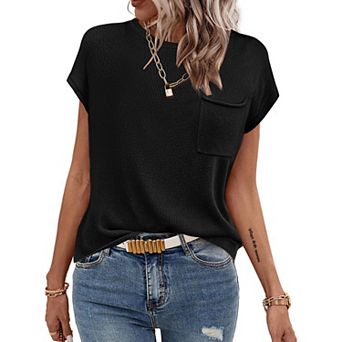 Zeagoo Sleeveless Sweater Vest Casual Pocket Cape Sleeve Knit Pullover Tank Top for Women