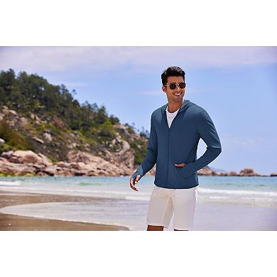COOFANDY Men' Full Zip Lightweight Hoodies UPF 50 Sun Protection Jacket with Pockets Long Sleeve