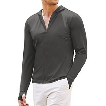 COOFANDY Men' Full Zip Lightweight Hoodies UPF 50 Sun Protection Jacket with Pockets Long Sleeve