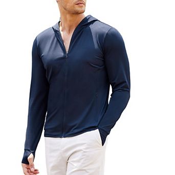 COOFANDY Men' Full Zip Lightweight Hoodies UPF 50 Sun Protection Jacket with Pockets Long Sleeve