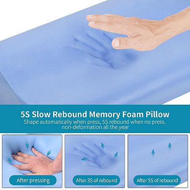 5S Slow Rebound Memory Foam Pillow: Washable, Breathable, 2 Heights for Neck Support