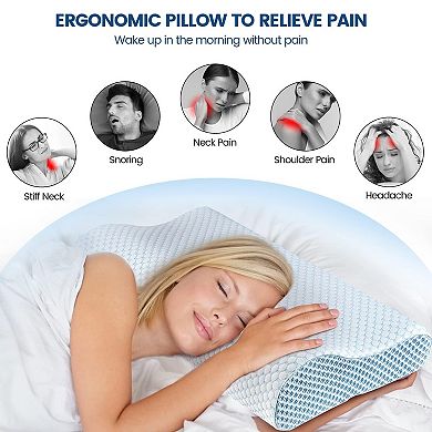 5S Slow Rebound Memory Foam Pillow: Washable, Breathable, 2 Heights for Neck Support
