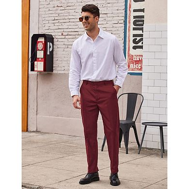 COOFANDY Men' Classic Fit Flat Front Dress Pants No Iron Premium Casual Pants