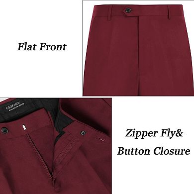 COOFANDY Men' Classic Fit Flat Front Dress Pants No Iron Premium Casual Pants