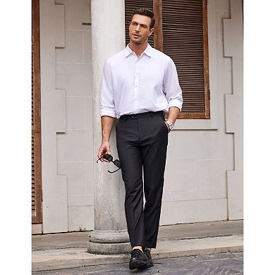COOFANDY Men' Classic Fit Flat Front Dress Pants No Iron Premium Casual Pants