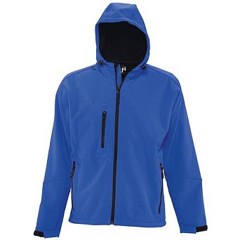 SOLS Mens Replay Hooded Soft Shell Jacket (Breathable Windproof And Water Resistant)