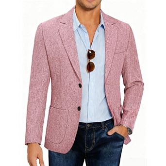 COOFANDY Men Linen Summer Blazer Stylish Regular Fit Linen Sportcoat Business Work Suit Jacket