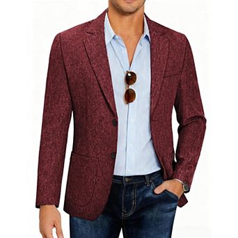COOFANDY Men Linen Summer Blazer Stylish Regular Fit Linen Sportcoat Business Work Suit Jacket