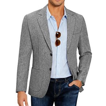 COOFANDY Men Linen Summer Blazer Stylish Regular Fit Linen Sportcoat Business Work Suit Jacket